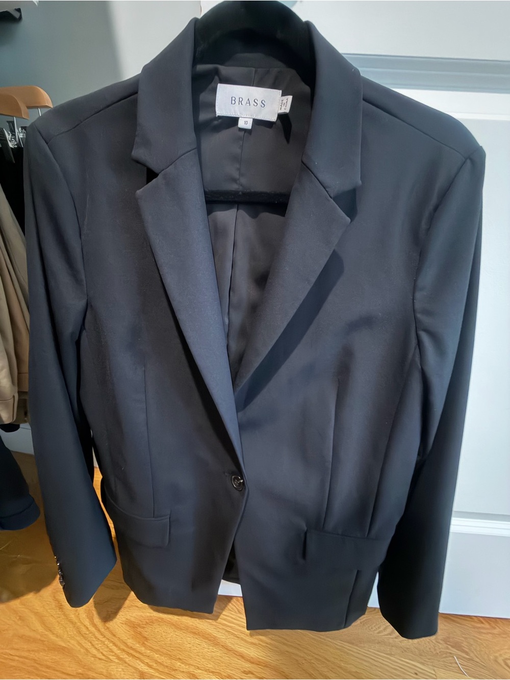 BRASS Women's Black Single-Button Blazer